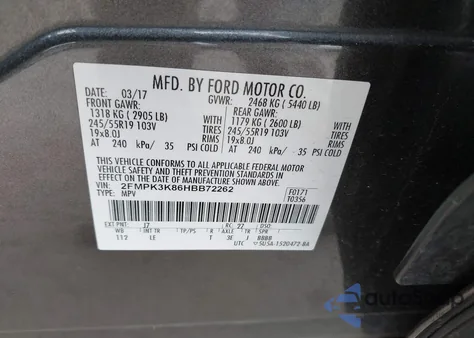 2017 Ford Edge Titanium из США, поврежденный, VIN 2FMPK3K86HBB72262